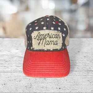 NWT Legacy Old Favorite Trucker Hat American Mama‎ Distressed Vintage Stars Cap